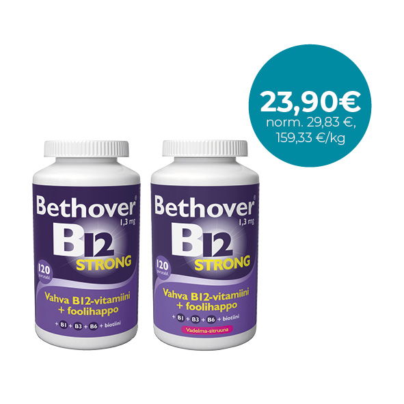 Bethover B12 Strong 1,3 mg 120 tabl. Ajattelemisen ainetta / Stöd för hjärnan