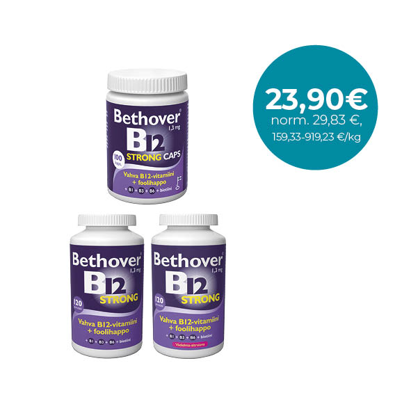 Bethover B12 Strong 1,3 mg 100-120 kpl/st Muistin tueksi / Stöd för minnet