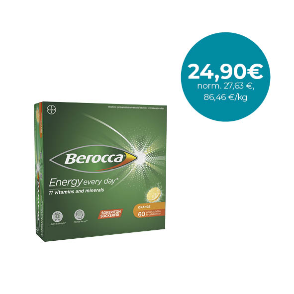 Berocca Energy Orange 60 kpl / st Positiivista virtaa arkeen / Positiv energi för vardagen