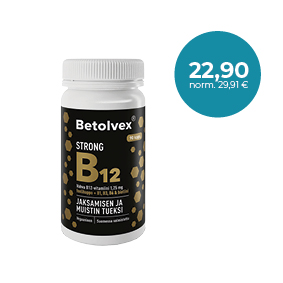 Betolvex Strong B12 1,25 mg 90 kaps. Muistin ja jaksamisen tueksi / Stöd för minne och ork