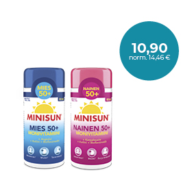 Minisun Monivitamiini Mies 50+ tai / eller Monivitamiini Nainen 50+ 60 tabl. Nainen tai mies +50 v. / Kvinna eller man +50 år