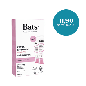 Bats Women roll-on antiperspirantti / antiperspirant 2x60 ml Tehokas antiperspirantti / Effektiv antiperspirant 2x60 ml