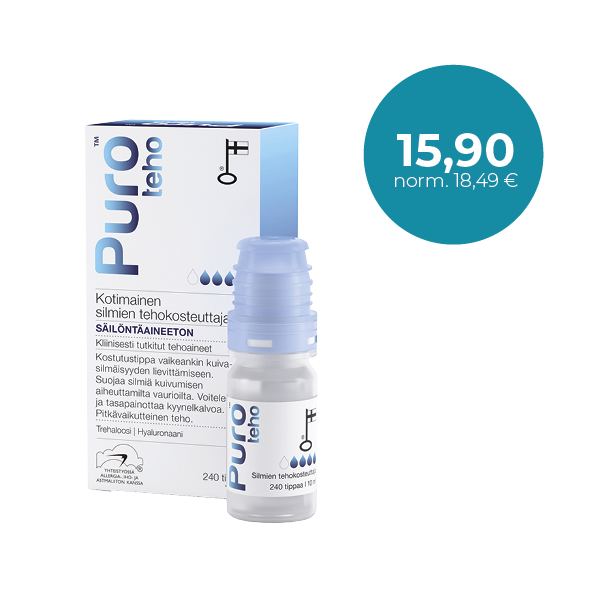 Puro Teho 10 ml Tehokosteuttava silmätippa / Effektivt återfuktande ögondroppar