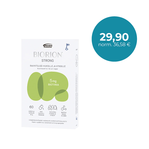 Biorion Strong 60 kaps. Hiusten ja kynsien hyvinvointiin / För välmående hår och naglar