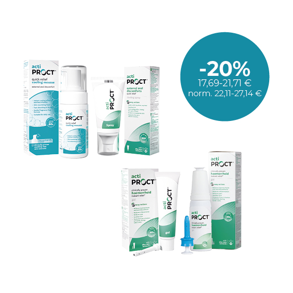 Actiproct peräpukamatuotteet / hemorrojdprodukter